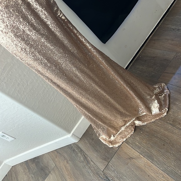 NWT, LULUS, Gold, Sequins, Low Scoop Back, Formal, Bridesmaids, Dress, S… - Picture 4 of 10